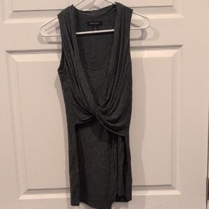Gray Sleeveless Drape Top